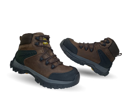Botas Industriales y Casuales de piel con casco dieléctrico Jeep 3560 Crazy Café para hombre