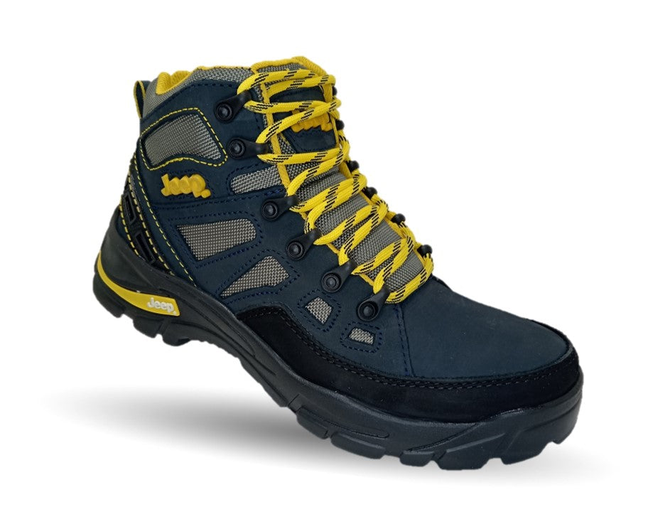 Botas Hiking de piel con casco dieléctrico Jeep 500 Marino para hombre