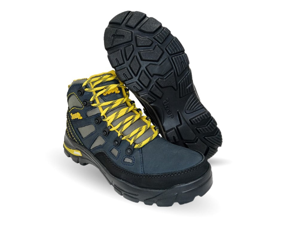 Botas Hiking de piel con casco dieléctrico Jeep 500 Marino para hombre