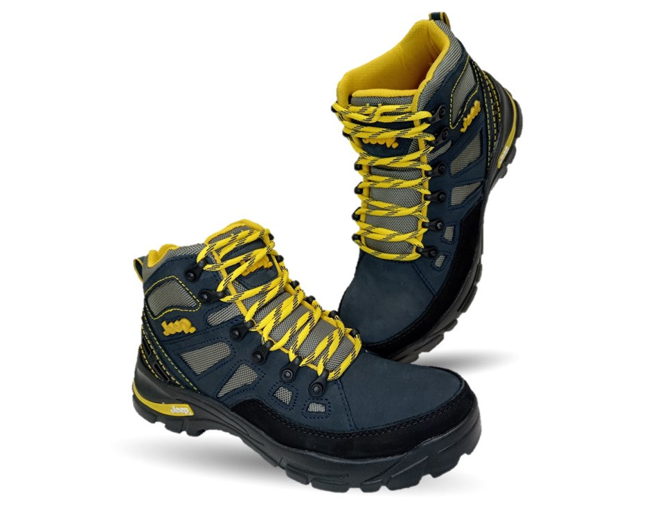 Botas Hiking de piel con casco dieléctrico Jeep 500 Marino para hombre