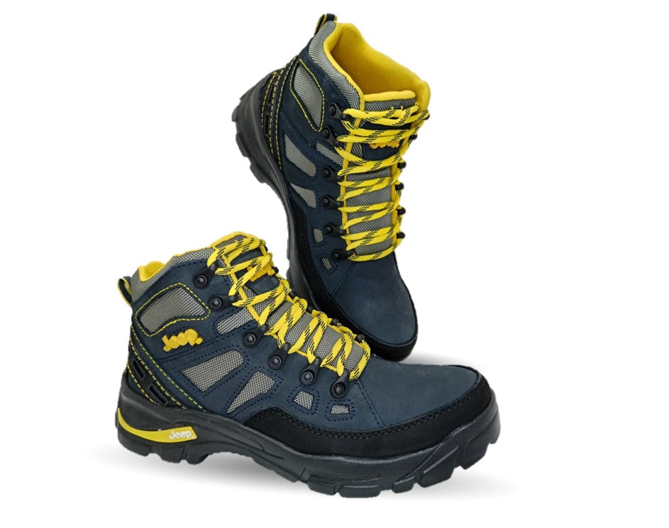 Botas Hiking de piel con casco dieléctrico Jeep 500 Marino para hombre
