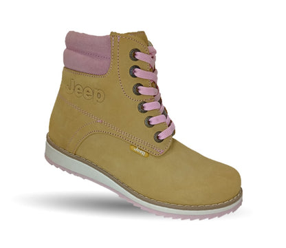 Bota Casual de piel Jeep 9421 Miel/Rosa para mujer