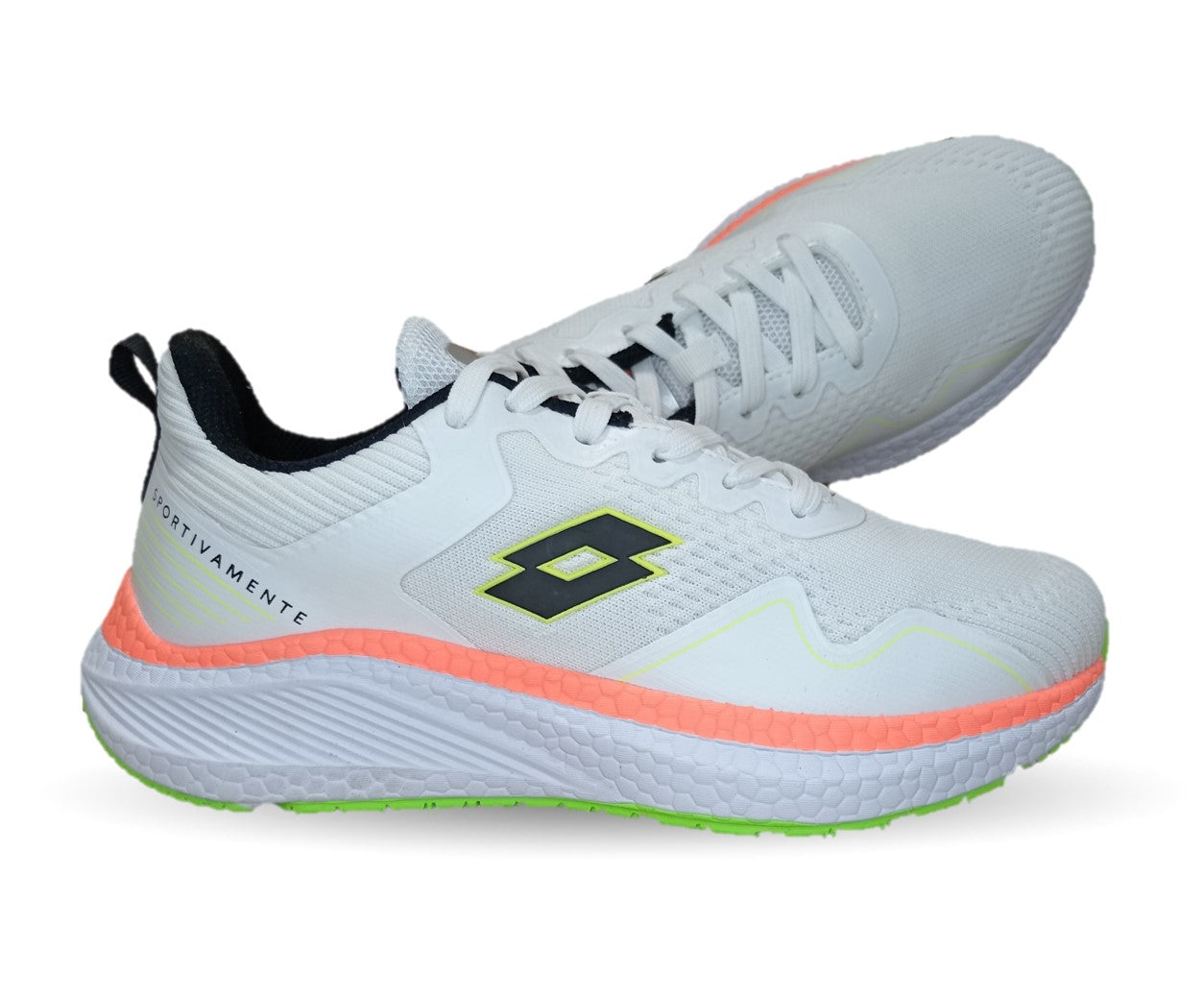 Tenis Deportivos Lotto 9102 Blanco/Neon para hombre