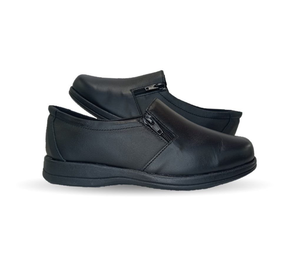 Zapato de Confort de piel Nube 2025 Negro para mujer
