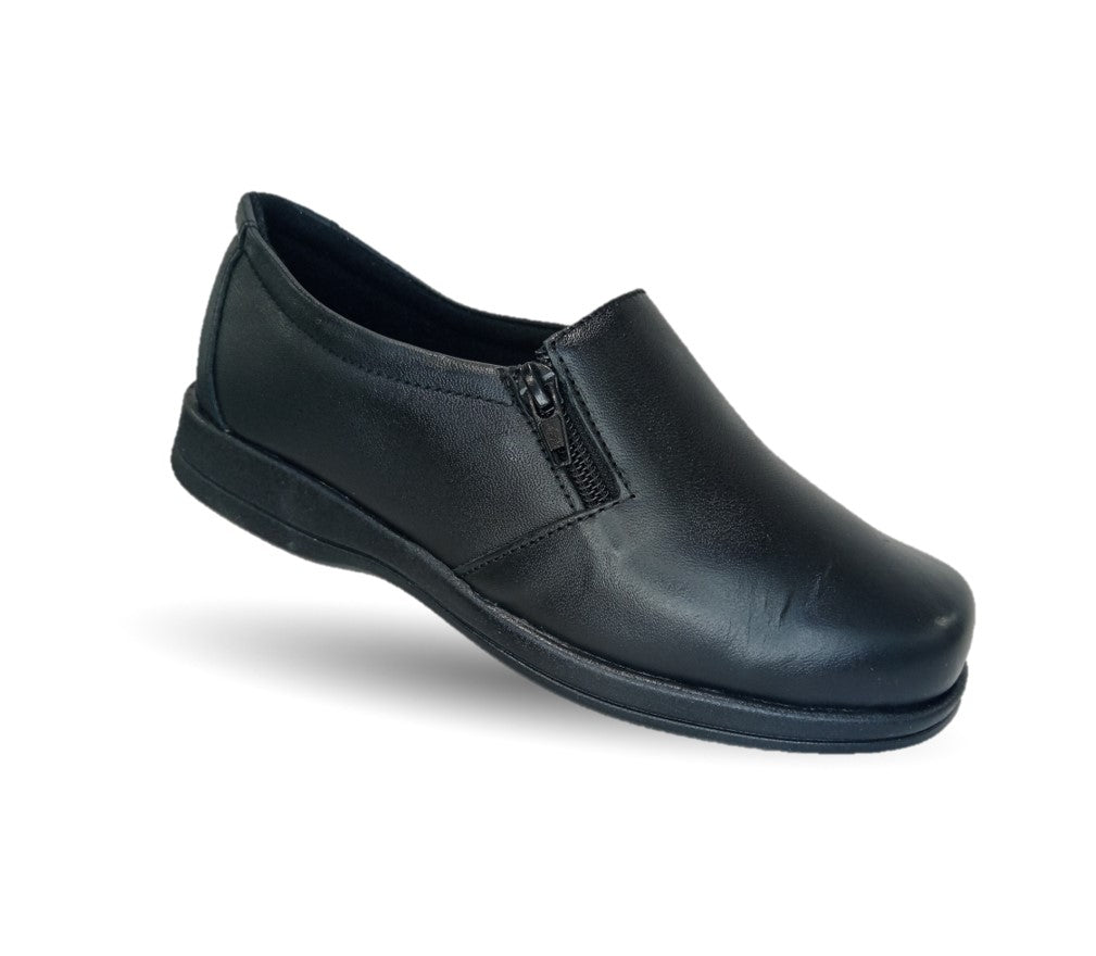 Zapato de Confort de piel Nube 2025 Negro para mujer