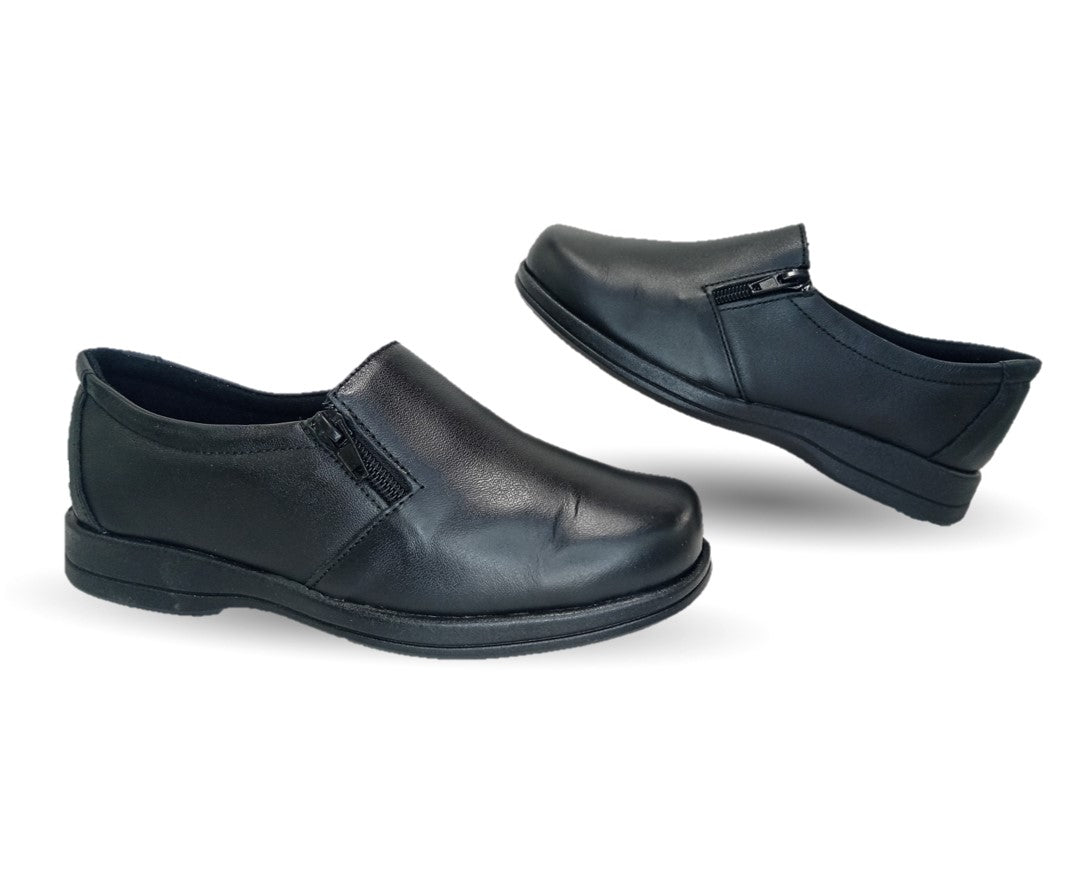 Zapato de Confort de piel Nube 2025 Negro para mujer