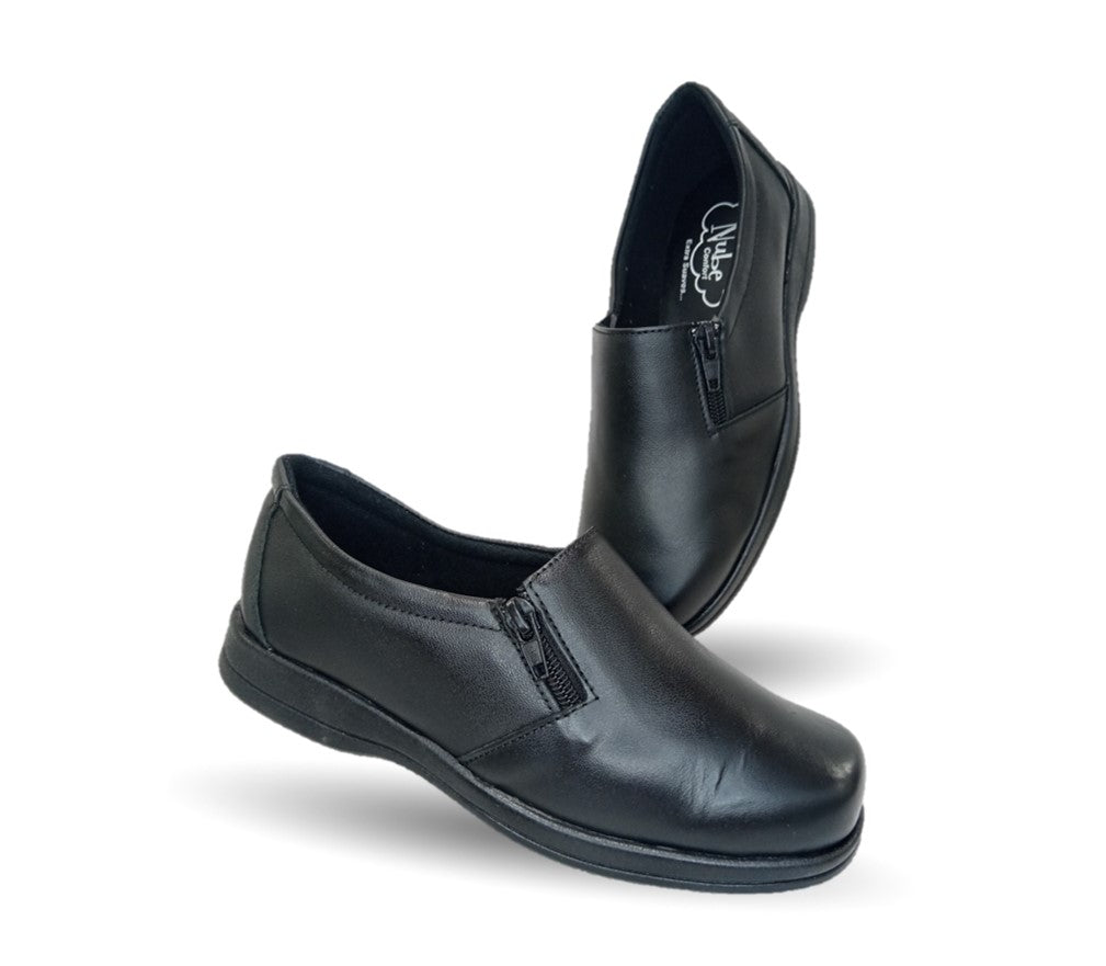 Zapato de Confort de piel Nube 2025 Negro para mujer