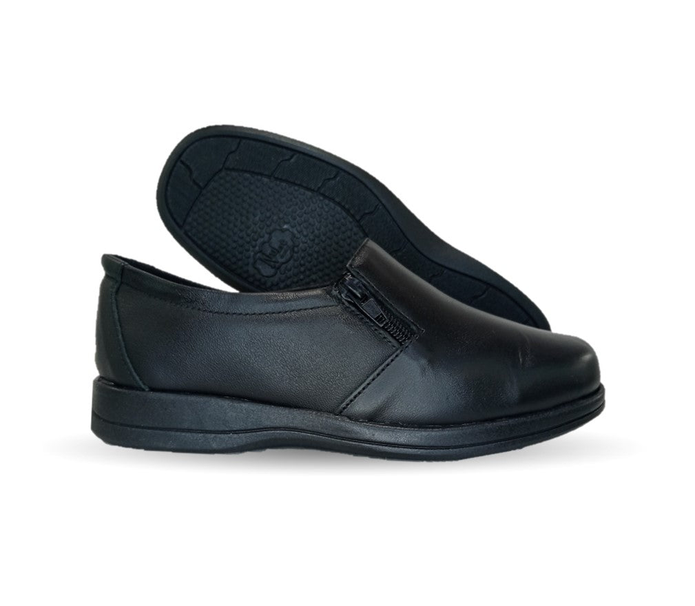 Zapato de Confort de piel Nube 2025 Negro para mujer