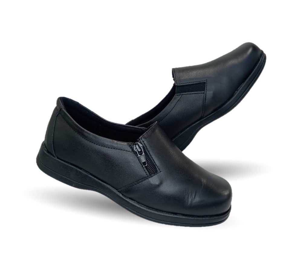 Zapato de Confort de piel Nube 2025 Negro para mujer