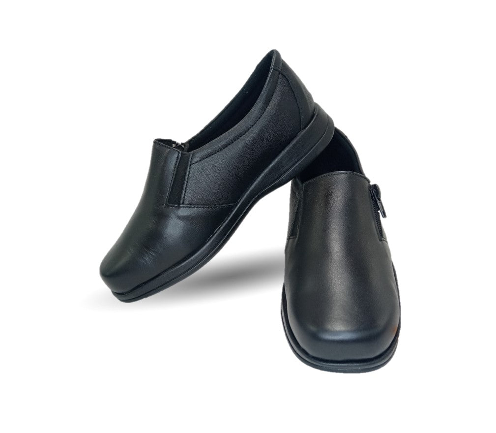 Zapato de Confort de piel Nube 2025 Negro para mujer