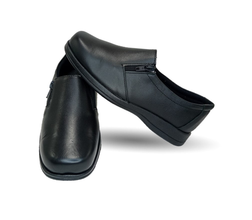 Zapato de Confort de piel Nube 2025 Negro para mujer