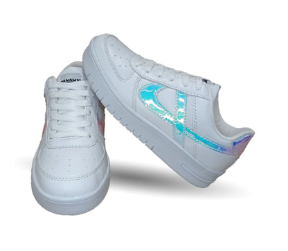 Tenis Urbano Panam 674 Blanco/Plata para mujer