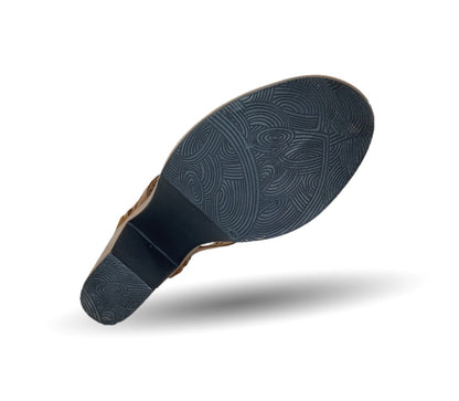 Sandalia Casual de piel de ternera con tacón alto Pullman 6508 Topo para mujer