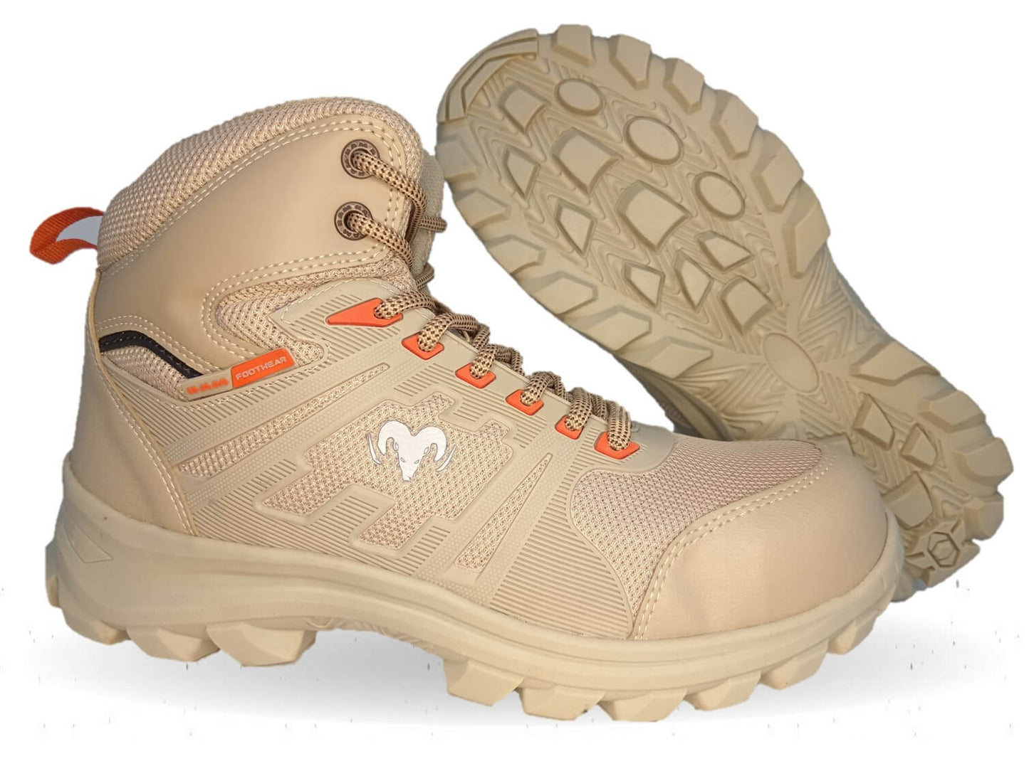 Botas Industriales y Casuales con casco dieléctrico Ram 620 Beige/Naranja para hombre