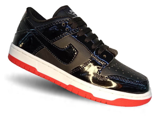Tenis Urbano Snik 310 Charol Negro/Rojo Unisex para mujer y hombre