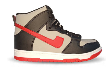 Tenis Urbano tipo Bota Snik 320 Gris/Negro/Rojo Unisex para mujer y hombre
