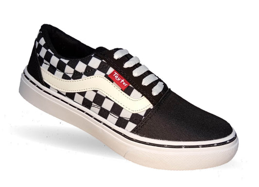 Tenis Urbano Teyter 12 Ajedrez Negro Unisex para mujer y hombre