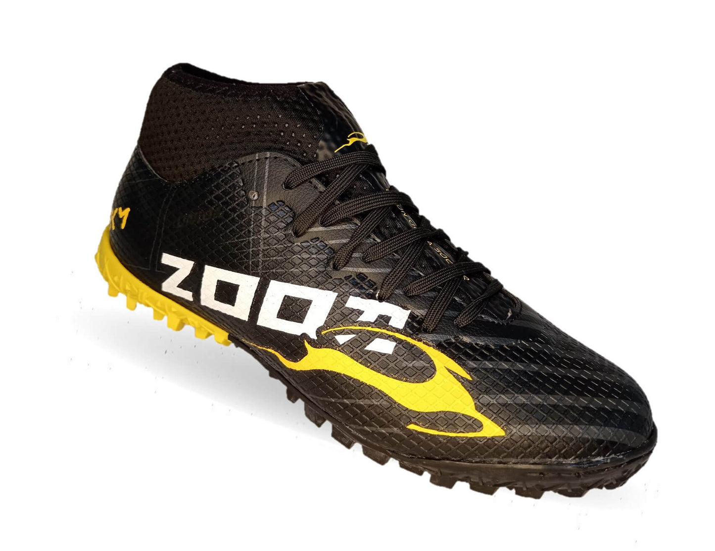 Tenis de Futbol tipo Calcetín con multitacos Union 3040 Negro/Amarillo Unisex para mujer y hombre