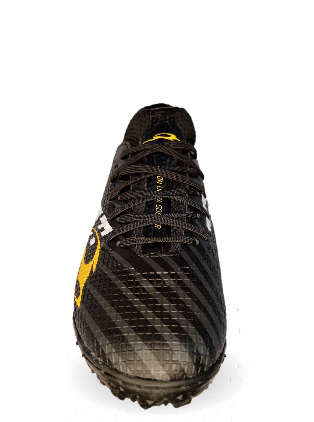 Tenis de Futbol tipo Calcetín con multitacos Union 3040 Negro/Amarillo Unisex para mujer y hombre