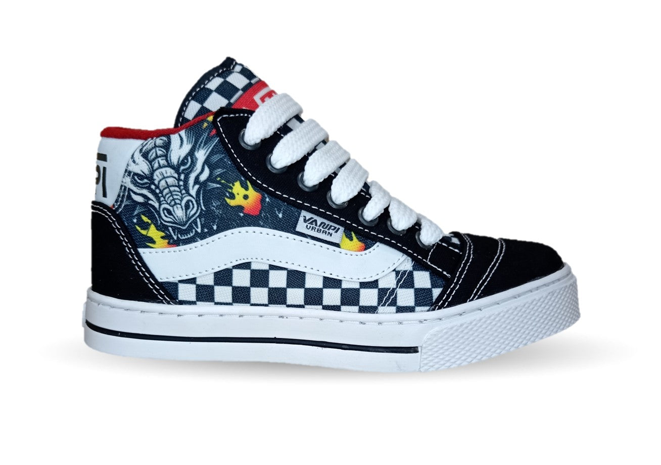 Tenis Urbano Vanpi 730 Negro/Blanco/Rojo Unisex para mujer y hombre