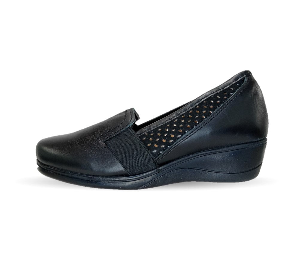 Zapato de Confort de piel Varenka 623 Negro para mujer