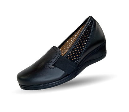 Zapato de Confort de piel Varenka 623 Negro para mujer
