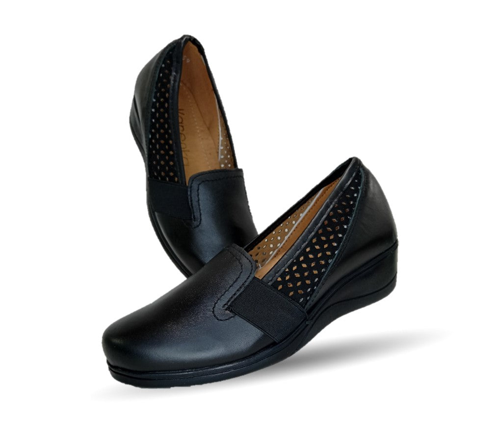 Zapato de Confort de piel Varenka 623 Negro para mujer