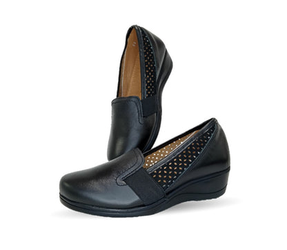 Zapato de Confort de piel Varenka 623 Negro para mujer