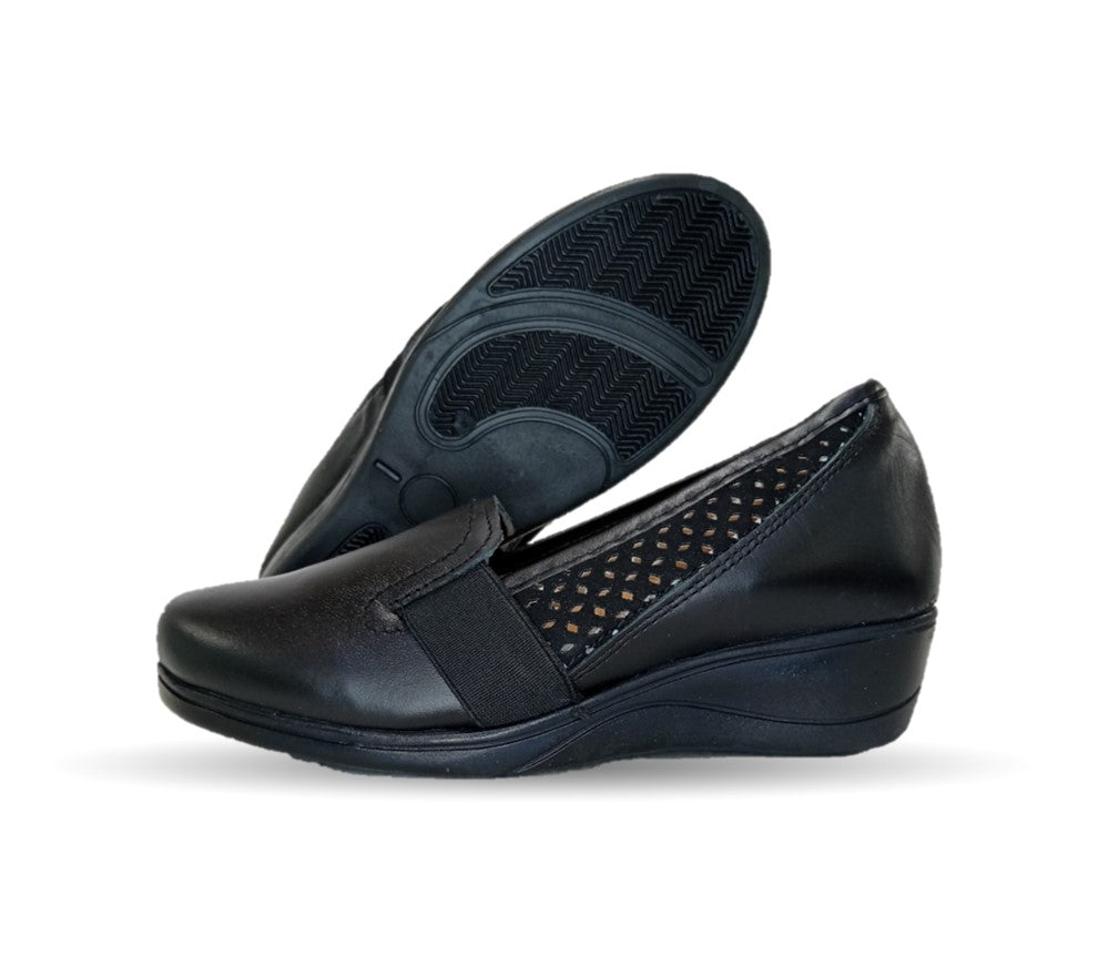 Zapato de Confort de piel Varenka 623 Negro para mujer