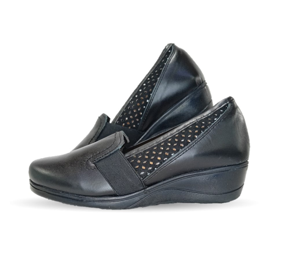 Zapato de Confort de piel Varenka 623 Negro para mujer