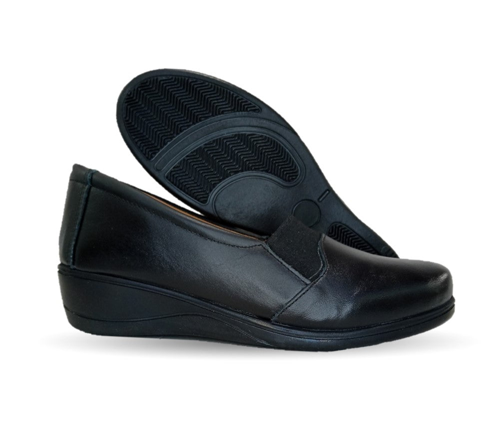 Zapato de Confort de piel Varenka 624 Negro para mujer
