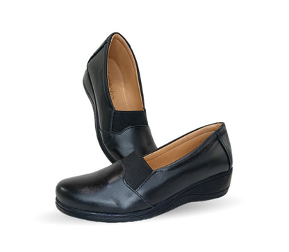Zapato de Confort de piel Varenka 624 Negro para mujer