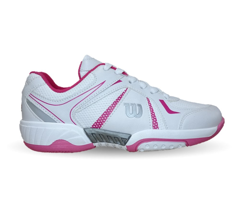 Tenis Deportivo Wilson 75 Blanco/Fiusha para mujer