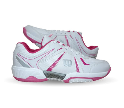 Tenis Deportivo Wilson 75 Blanco/Fiusha para mujer