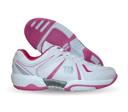 Tenis Deportivo Wilson 75 Blanco/Fiusha para mujer