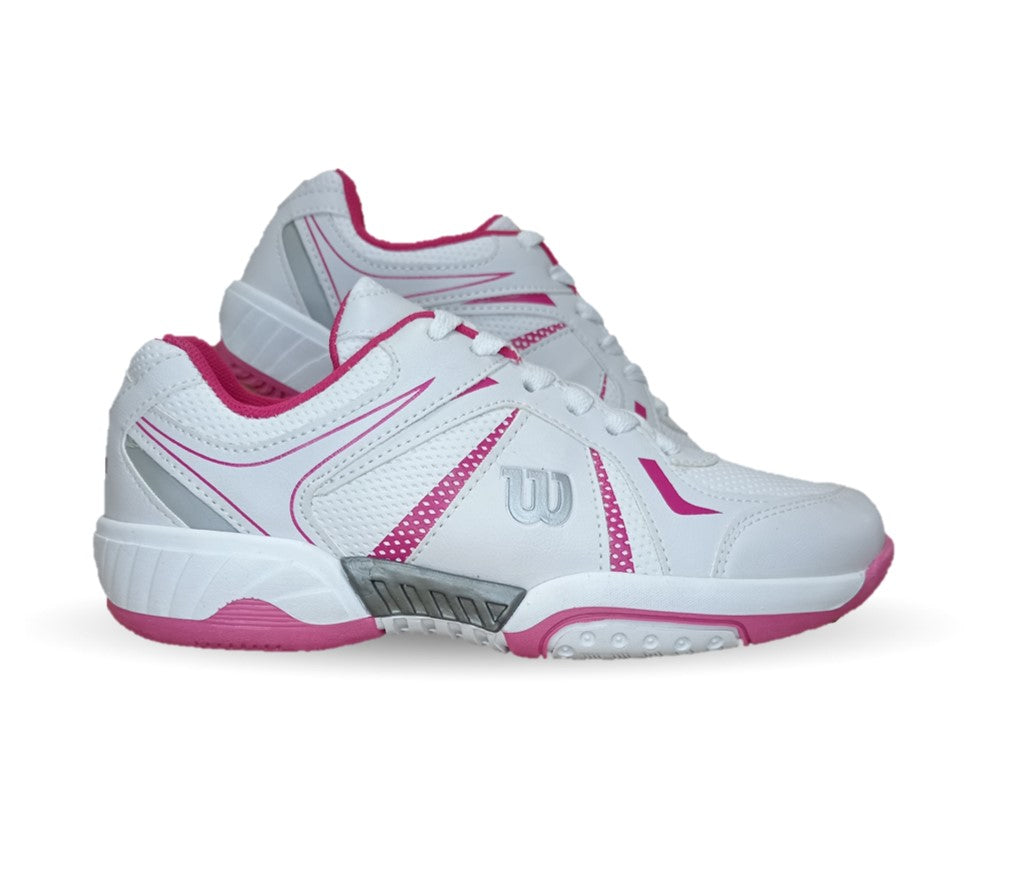 Tenis Deportivo Wilson 75 Blanco/Fiusha para mujer