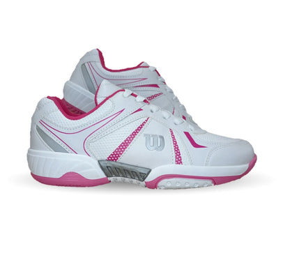 Tenis Deportivo Wilson 75 Blanco/Fiusha para mujer