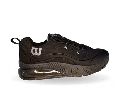 Tenis Deportivo Wisdom 1755 Negro/Plata Unisex para joven, mujer y hombre