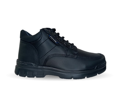 Zapato escolar y casual de piel con agujetas Yuyin 23301 Negro para niño