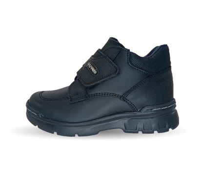Zapato tipo Bota escolar y casual de piel con contactel Yuyin 23302 Negro para niño