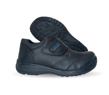 Zapato Escolar y Casual de piel con contactel Yuyin 29141 Negro para niño
