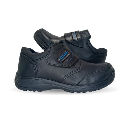 Zapato Escolar y Casual de piel con contactel Yuyin 29141 Negro para niño